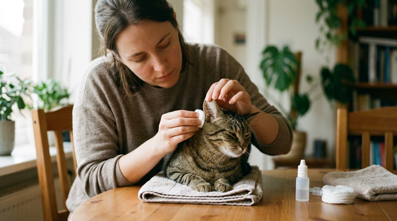 Các bước vệ sinh tai mèo đúng cách tại nhà