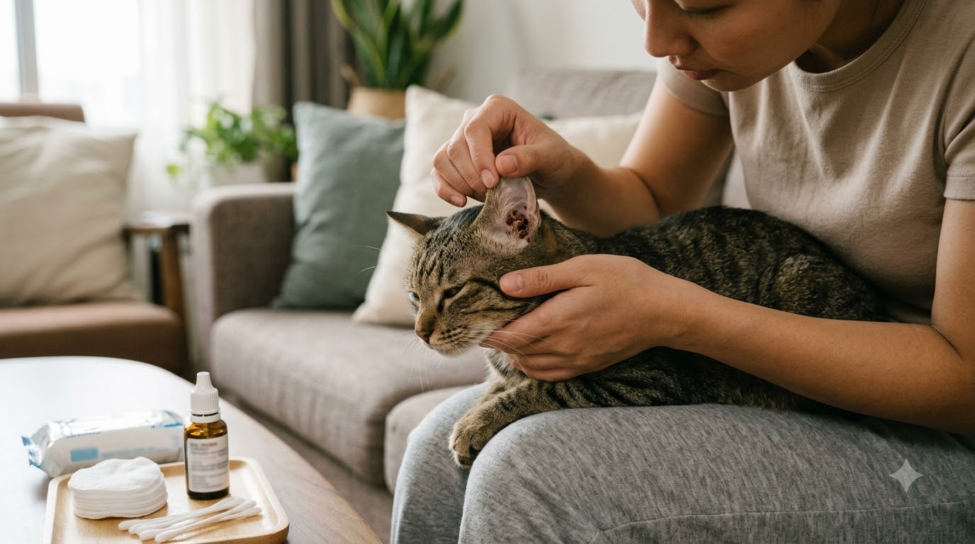 Các bước vệ sinh tai mèo đúng cách tại nhà