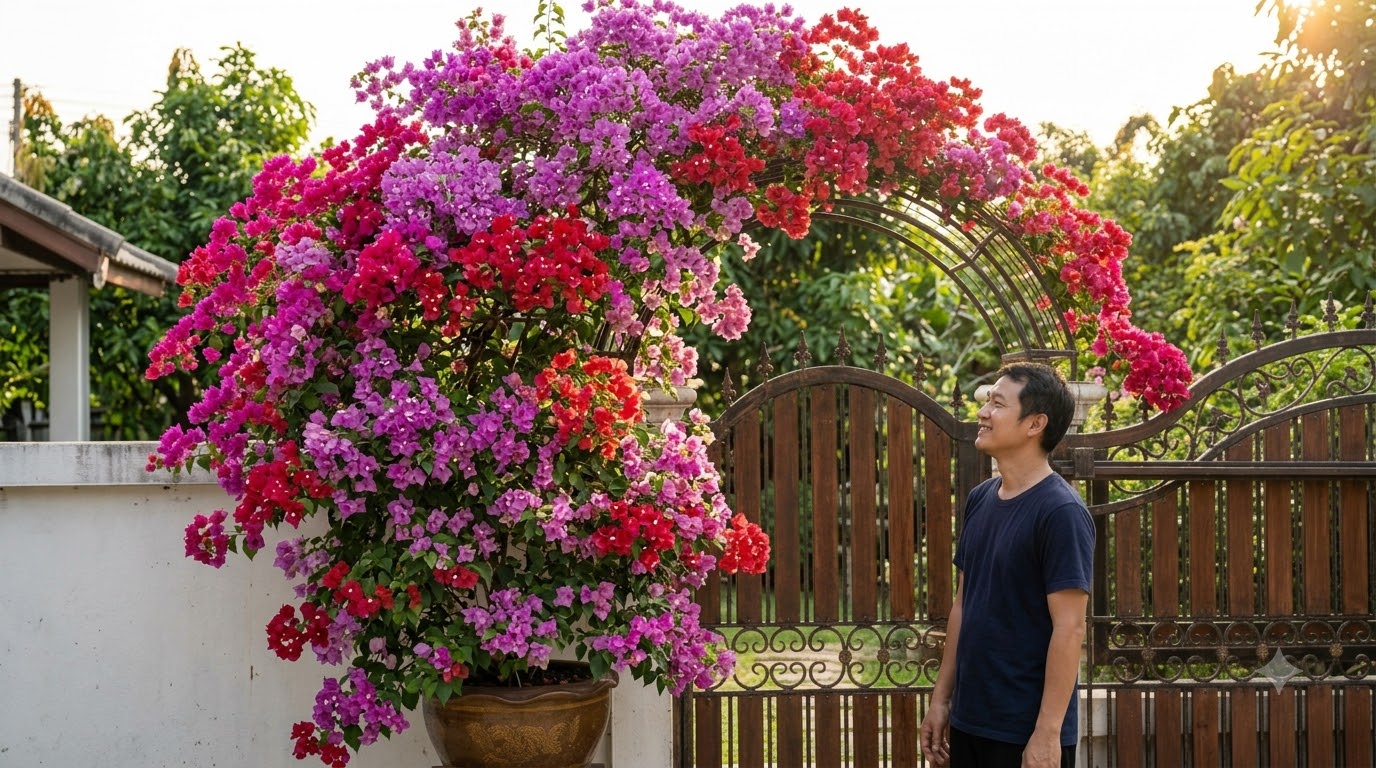 Cách trồng hoa giấy trong chậu chuẩn kỹ thuật cho giàn cổng rực rỡ