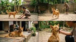 Chó ta được hướng dẫn đi vệ sinh đúng khu vực trong nhà