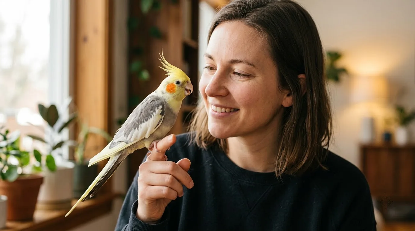 Dạy vẹt má hồng làm trò và nhại âm thanh Huấn luyện vẹt Cockatiel tập huýt sáo theo giai điệu nhạc