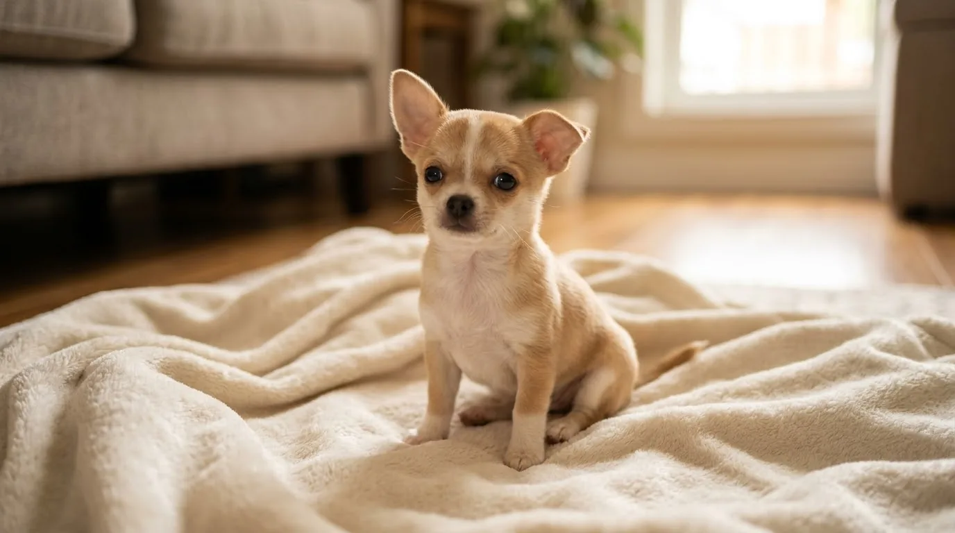 Chó chihuahua nhỏ nằm mệt mỏi và run lẩy bẩy do tụt đường huyết