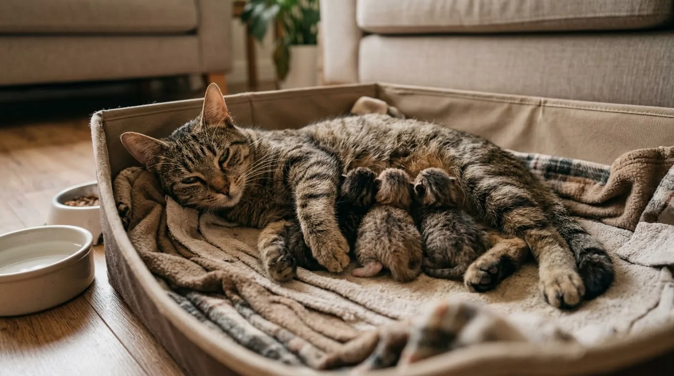 Chế độ dinh dưỡng cho mèo mẹ sau sinh giúp hồi phục thể lực và tiết sữa
