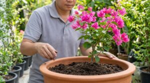 Quy trình chăm sóc hoa giấy mới trồng để nhanh bám giàn