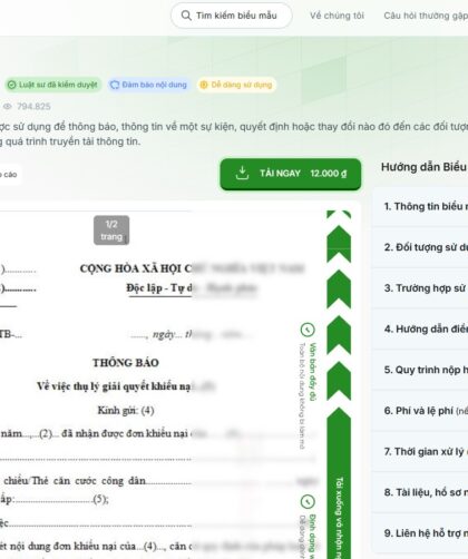 mauvanban.vn - hướng dẫn viết mẫu thông báo chuẩn ngành sức khỏe